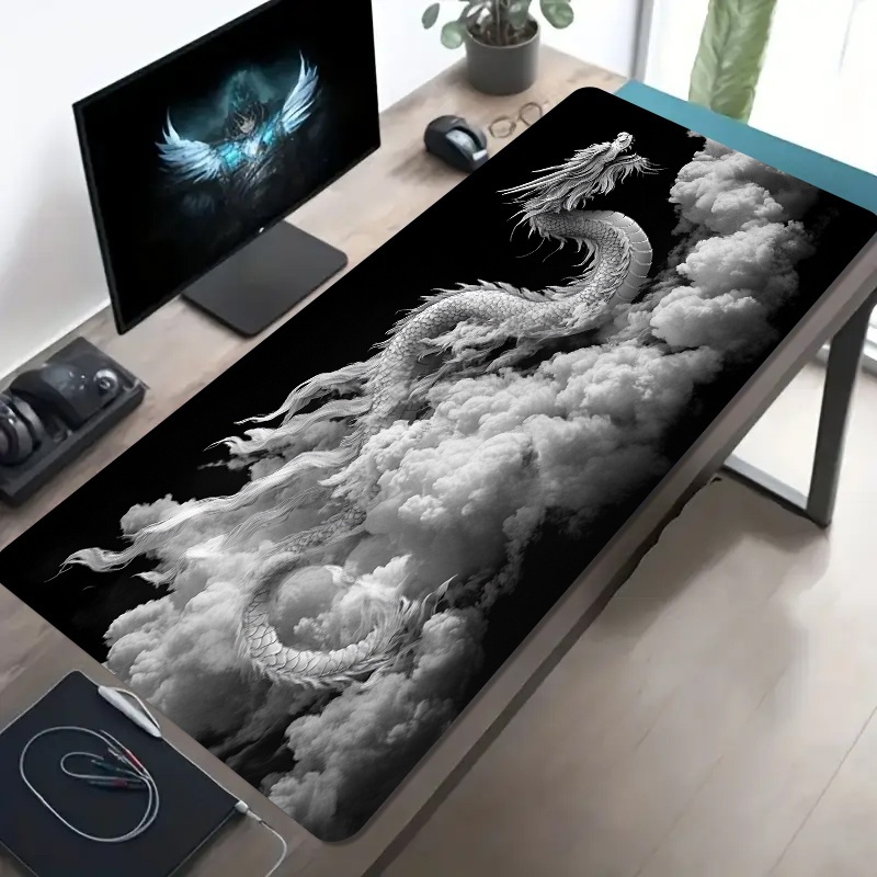 Desk Setup Pc And Laptop - Tapis de souris de jeu Dragon