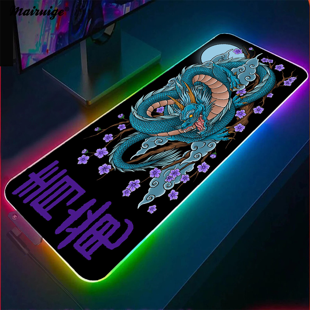 Desk Setup Gadgets - Tapis de souris Black Dragon, 900x400,