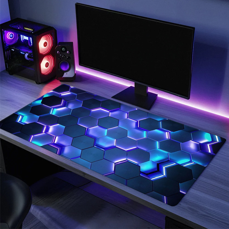 Desk Setup Red - Grand tapis de souris de jeu,