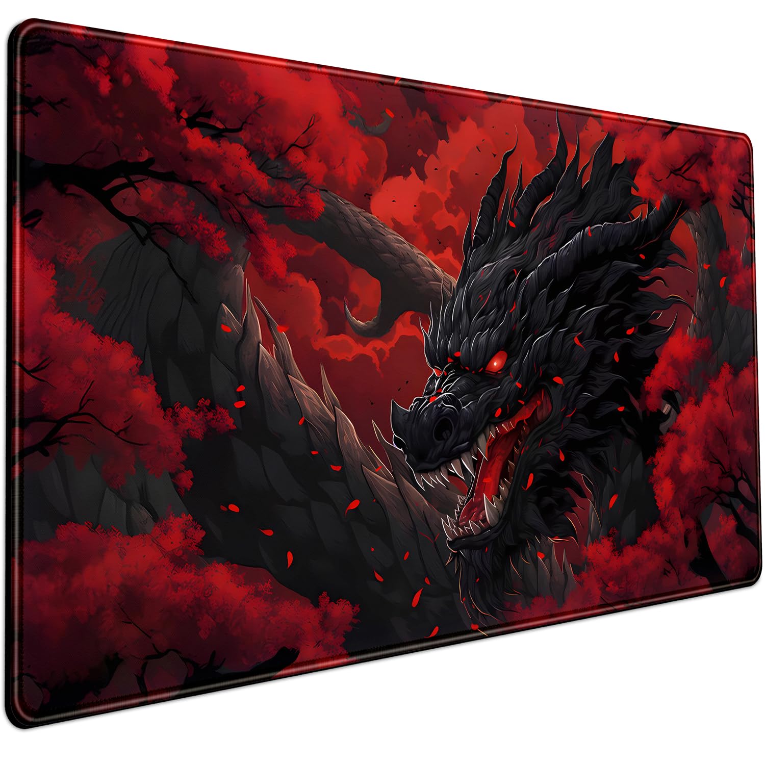 Desk Setup Red - Grand tapis de souris Dragon géant,