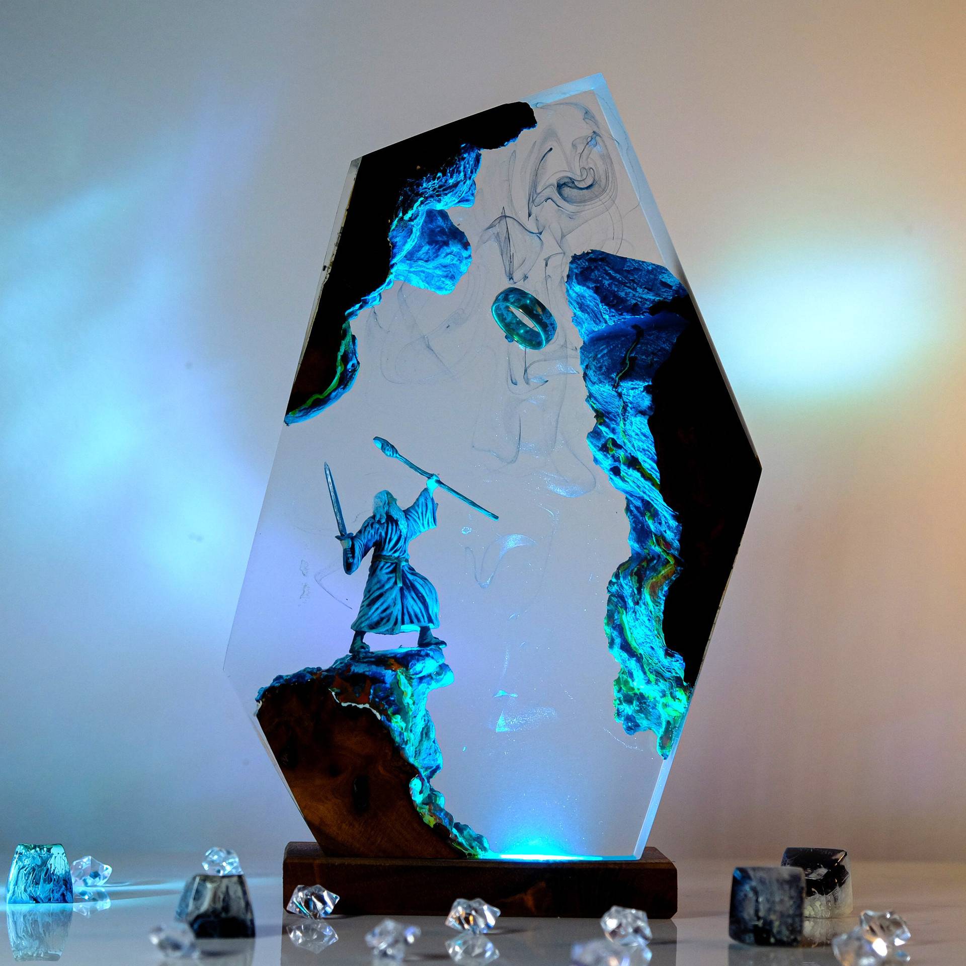 Desk Setup Light - Lampe de table en résine Scène