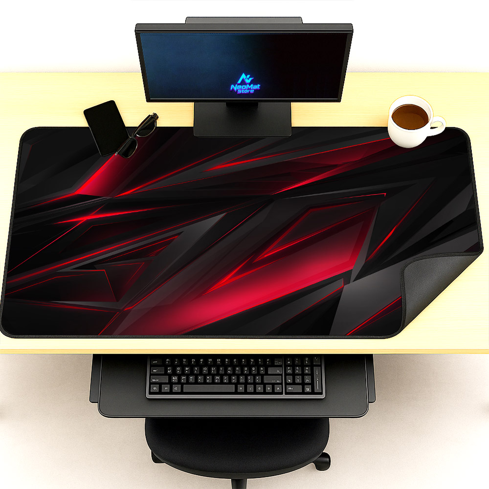 Desk Setup Red - Xxxl tapis de souris Gamer configuration