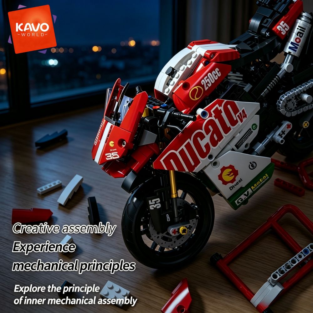 Desk Setup Red - KAVOWORLD 883 pièces 1:10 Kit de
