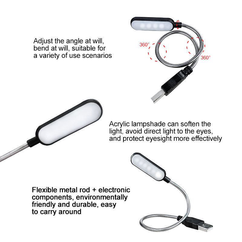 Mini 4 LED lampe de livre Port - Desk Setup Laptop avis et prix