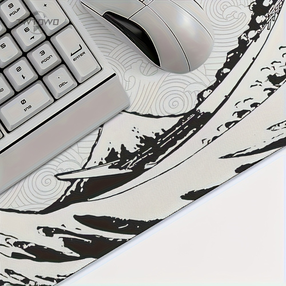 Tapis de bureau XXL Black Whit - Desk Setup Pc And Laptop avis et prix