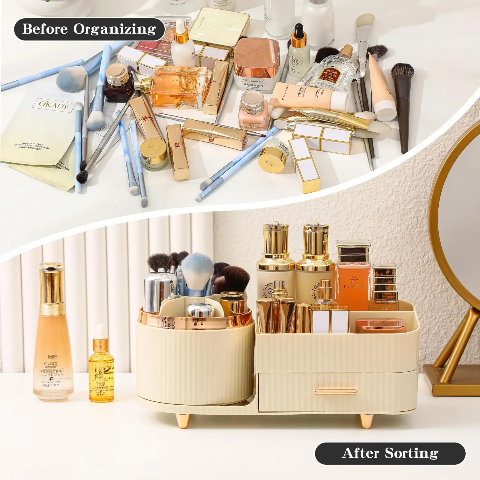 Porte-brosse de maquillage gra - Desk Drawer Unit avis et prix