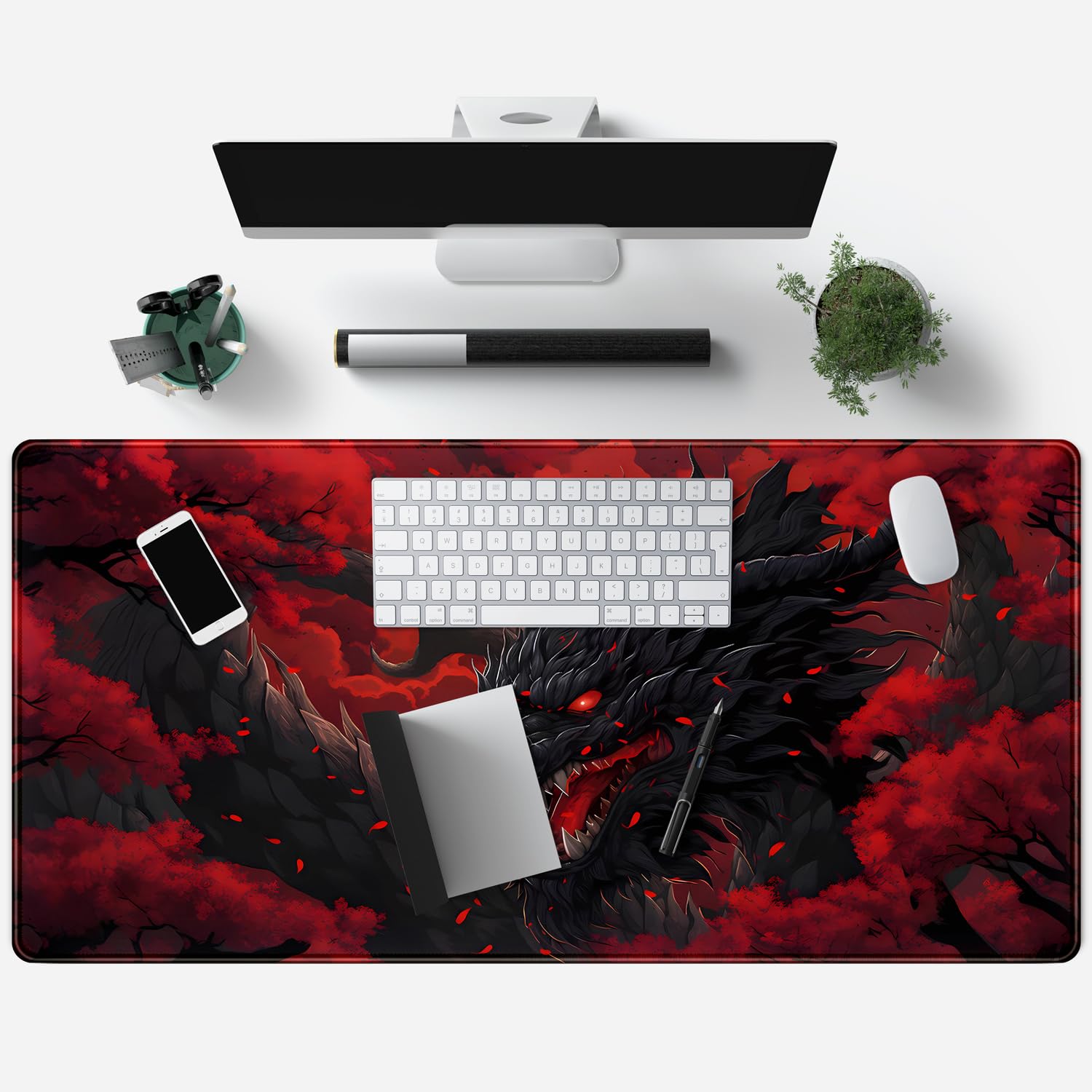 Grand tapis de souris Dragon g - Desk Setup Red avis et prix