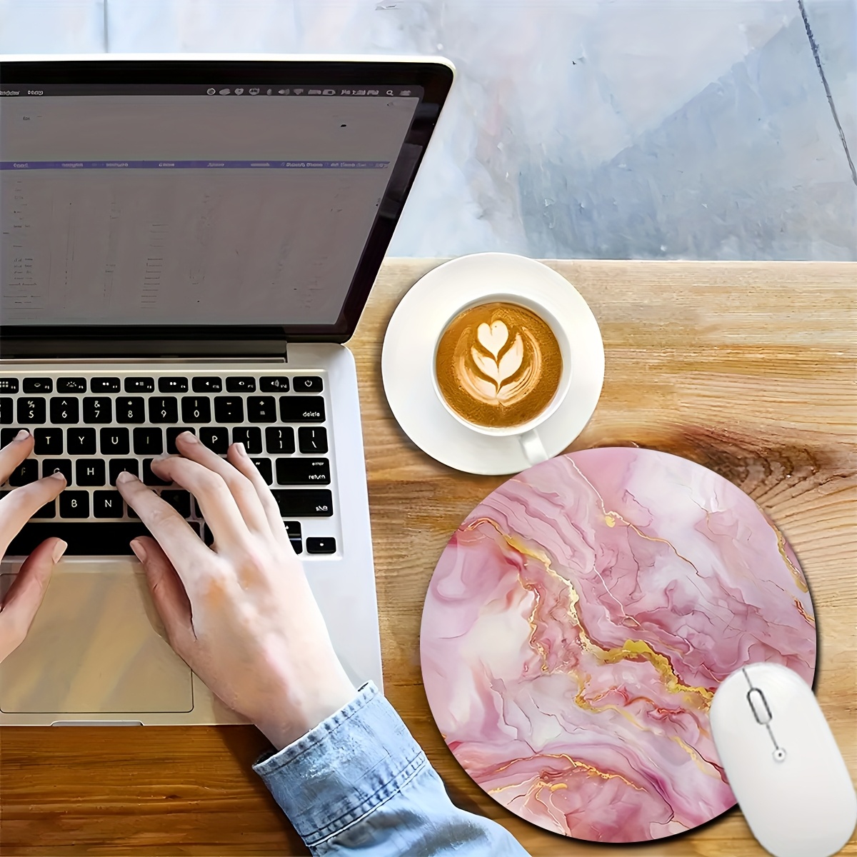 Tapis de souris rose en marbre - Desk Setup Pc And Laptop avis et prix