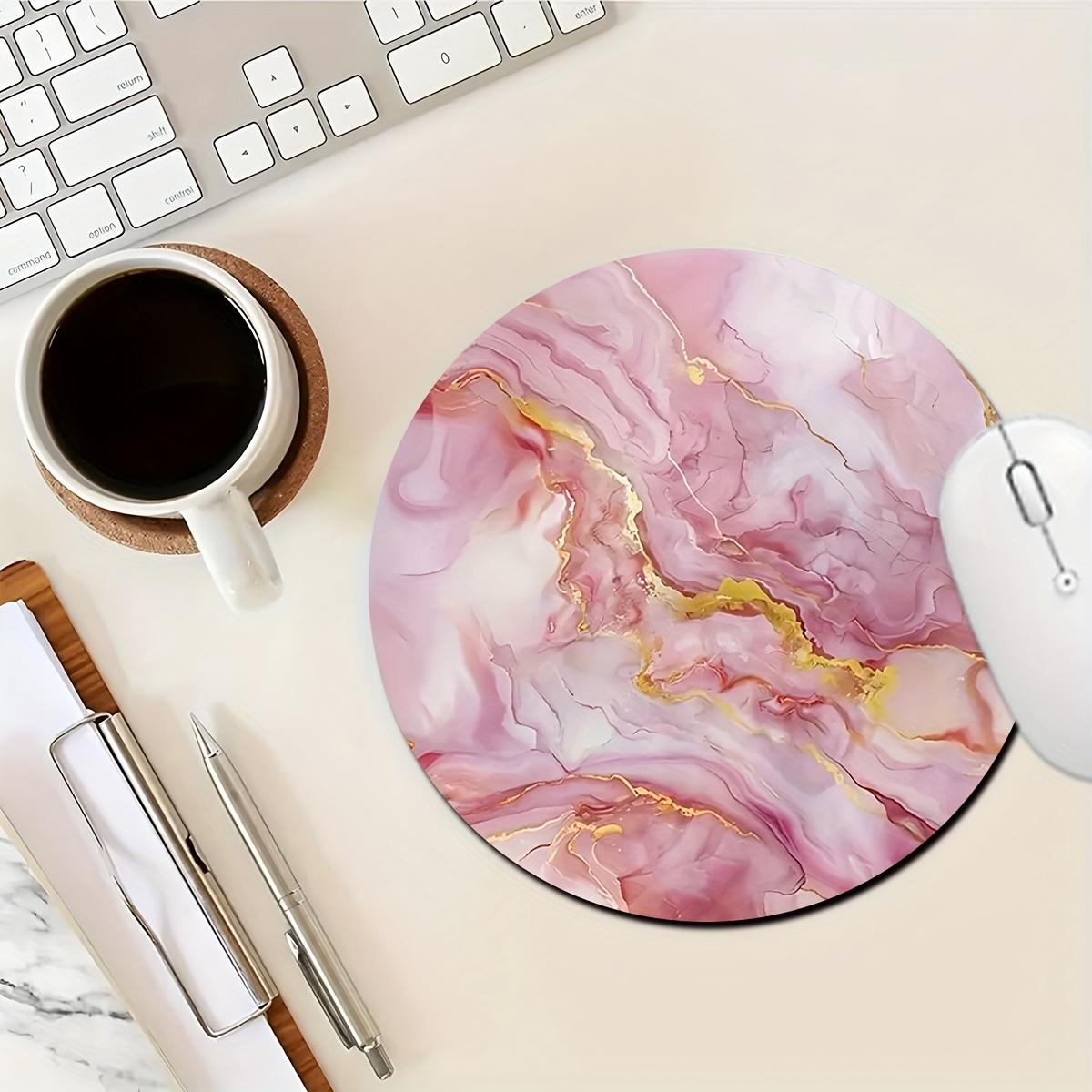 Tapis de souris rose en marbre - Desk Setup Pc And Laptop avis et prix