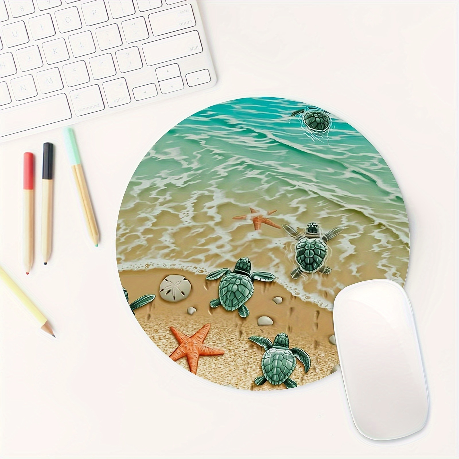 Tapis de souris rond tortue ét - Desk Setup Productivity avis et prix